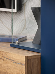 Marino Wooden Entertainment Unit in Navy & Oak Flagstaff - Furniture One Shop