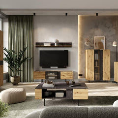 Marmo Wooden Coffee Table 115cm in Oak Artisan and San Sebastian