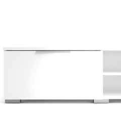 Match TV Unit 2 Drawers 2 Shelf in White High Gloss - Furniture One Shop
