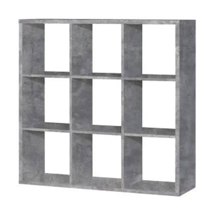 Mauro Large Wide 3x3 Bookcase in Concrete Grey