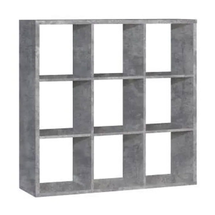 Mauro Large Wide 3x3 Bookcase in Concrete Grey