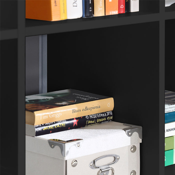 Mauro Large Wide 3x3 Bookcase in Matt Black