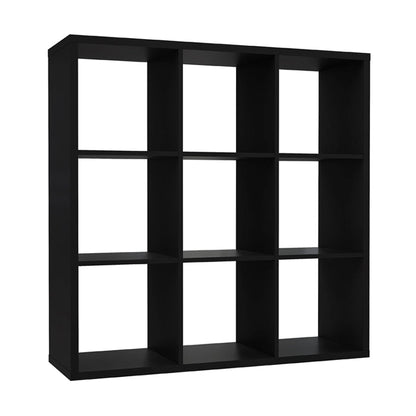 Mauro Large Wide 3x3 Bookcase in Matt Black
