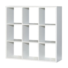 Mauro Large Wide 3x3 Bookcase in Matt White - Furniture One Shop