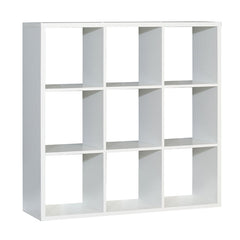 Mauro Large Wide 3x3 Bookcase in Matt White - Furniture One Shop