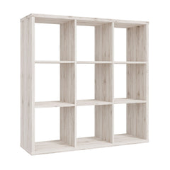 Mauro Large Wide 3x3 Bookcase in Sand Oak - Furniture One Shop