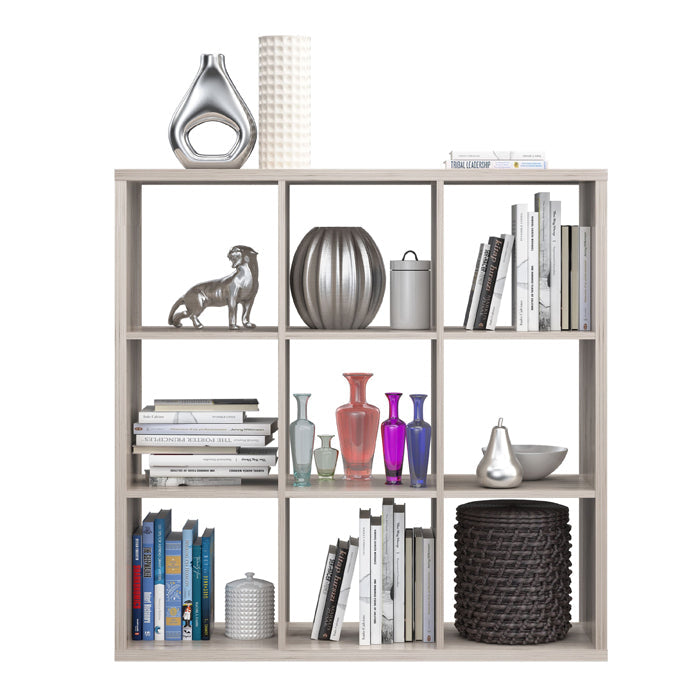 Mauro Large Wide 3x3 Bookcase in Sand Oak