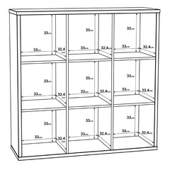 Mauro Large Wide 3x3 Bookcase in Sand Oak - Furniture One Shop