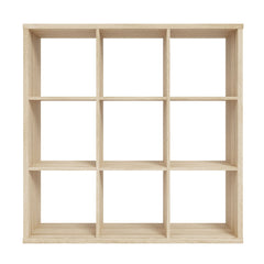 Mauro Large Wide 3x3 Bookcase in Sonoma Oak - Furniture One Shop