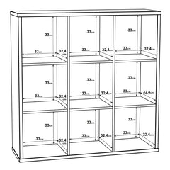 Mauro Large Wide 3x3 Bookcase in Sonoma Oak - Furniture One Shop