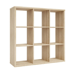 Mauro Large Wide 3x3 Bookcase in Sonoma Oak - Furniture One Shop