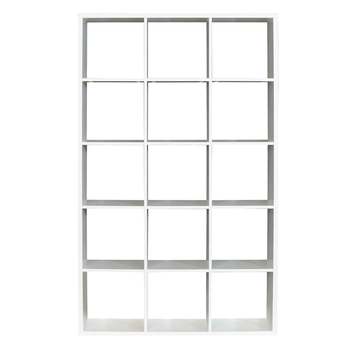 Mauro Tall Wide 3x5 Bookcase in Matt White