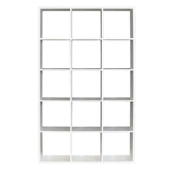 Mauro Tall Wide 3x5 Bookcase in Matt White - Furniture One Shop