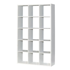 Mauro Tall Wide 3x5 Bookcase in Matt White - Furniture One Shop