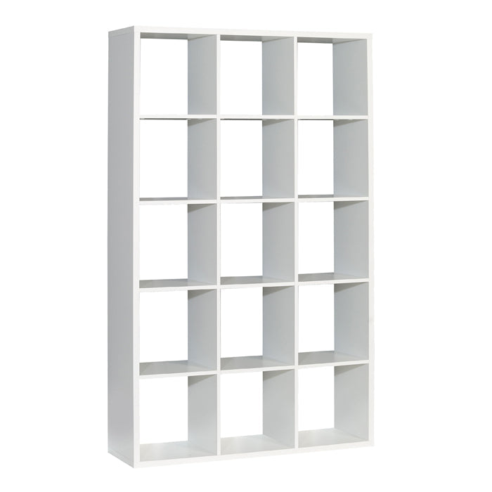 Mauro Tall Wide 3x5 Bookcase in Matt White