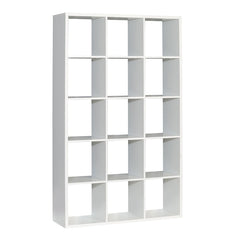 Mauro Tall Wide 3x5 Bookcase in Matt White - Furniture One Shop