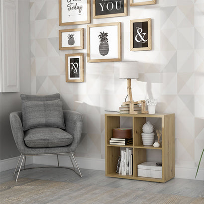 Mauro Medium Wide 2x2 Bookcase in Artisan Oak - Furniture One Shop