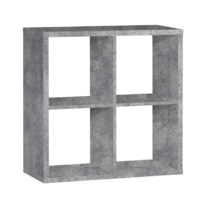 Mauro Medium Wide 2x2 Bookcase in Concrete Grey