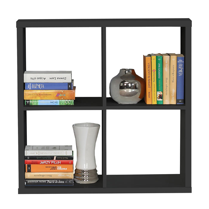 Mauro Medium Wide 2x2 Bookcase in Matt Black