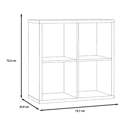 Mauro Medium Wide 2x2 Bookcase in Matt Black