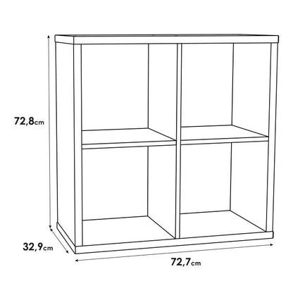 Mauro Medium Wide 2x2 Bookcase in Matt White
