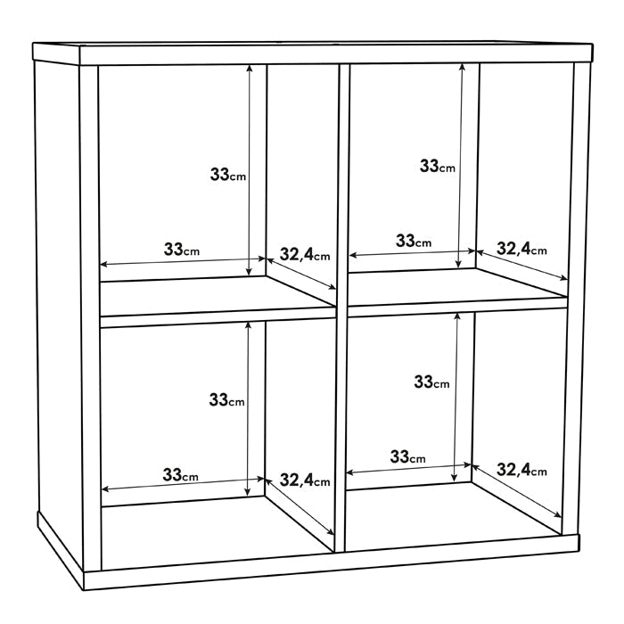 Mauro Medium Wide 2x2 Bookcase in Matt White