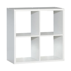 Mauro Medium Wide 2x2 Bookcase in Matt White - Furniture One Shop