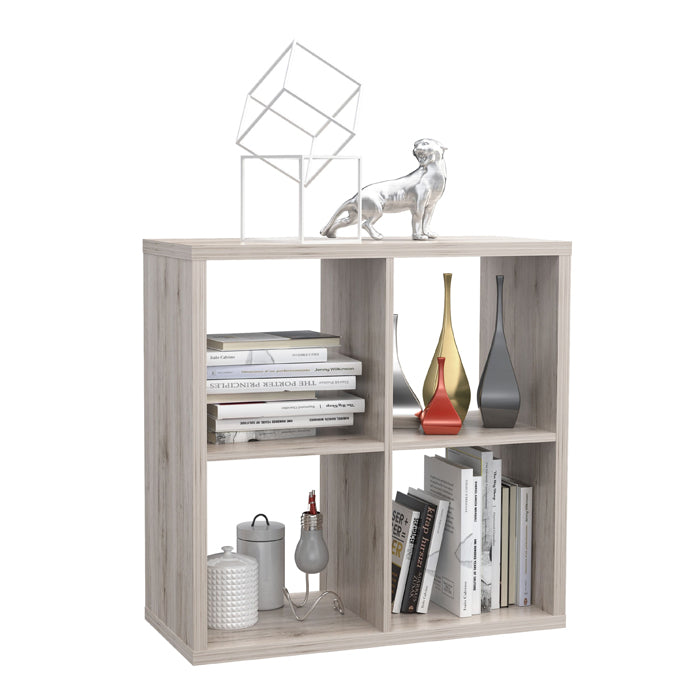Mauro Medium Wide 2x2 Bookcase in Sand Oak - Furniture One Shop