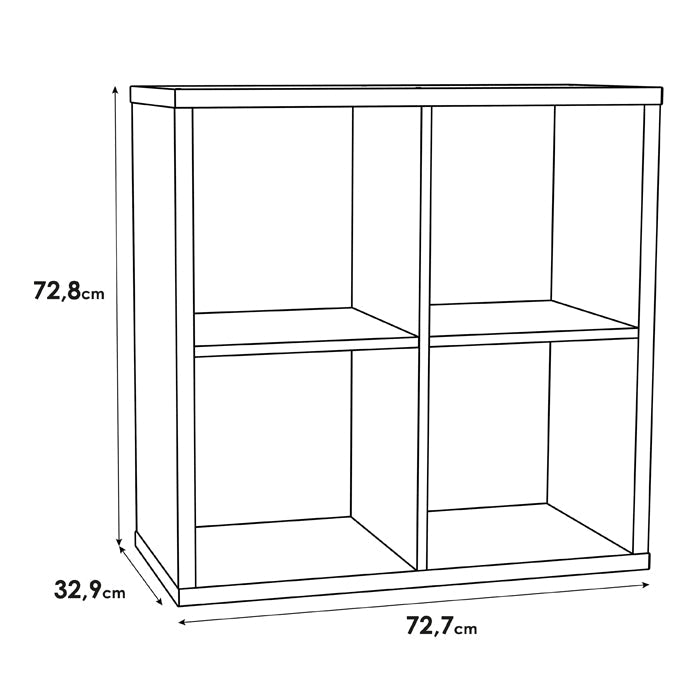 Mauro Medium Wide 2x2 Bookcase in Sand Oak