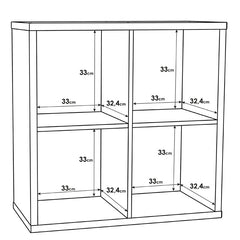 Mauro Medium Wide 2x2 Bookcase in Sand Oak - Furniture One Shop