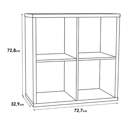 Mauro Medium Wide 2x2 Bookcase in Sonoma Oak