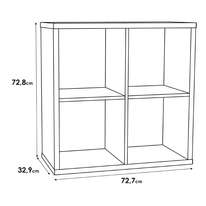 Mauro Medium Wide 2x2 Bookcase in Sonoma Oak