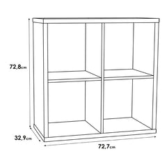 Mauro Medium Wide 2x2 Bookcase in Sonoma Oak - Furniture One Shop