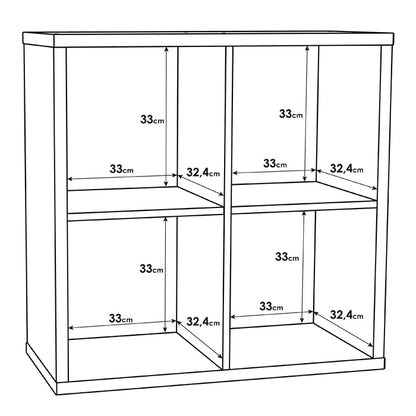 Mauro Medium Wide 2x2 Bookcase in Sonoma Oak