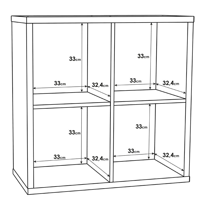 Mauro Medium Wide 2x2 Bookcase in Sonoma Oak