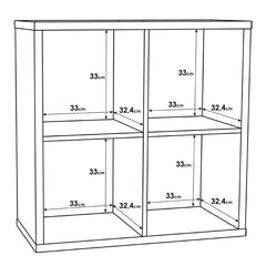 Mauro Medium Wide 2x2 Bookcase in Sonoma Oak - Furniture One Shop