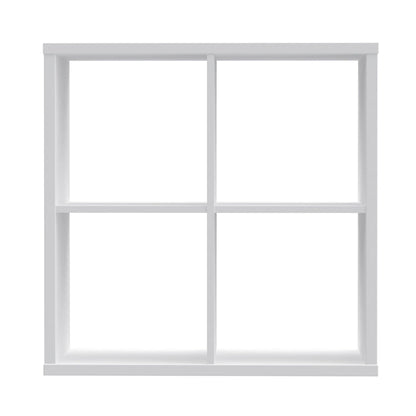 Mauro Medium Wide 2x2 Bookcase in White High Gloss