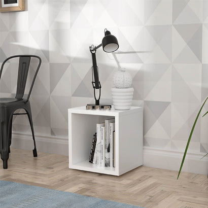 Mauro Small Bookcase in Matt White - Furniture One Shop