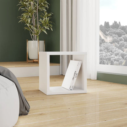 Mauro Small Bookcase in White High Gloss - Furniture One Shop