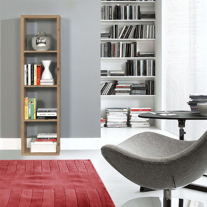 Mauro Tall Narrow Bookcase in Artisan Oak - Furniture One Shop