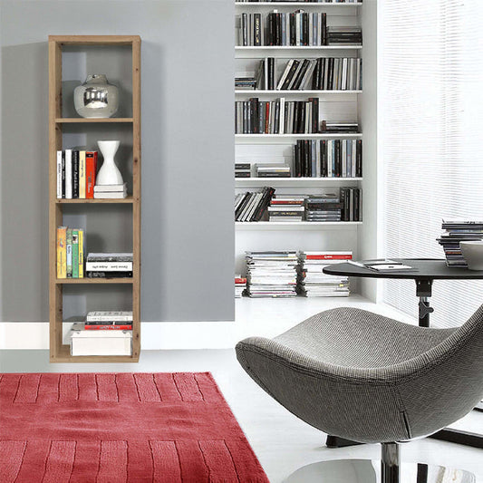 Mauro Tall Narrow Bookcase in Artisan Oak