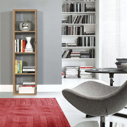 Mauro Tall Narrow Bookcase in Artisan Oak - Furniture One Shop