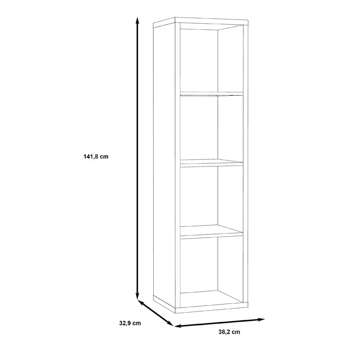 Mauro Tall Narrow Bookcase in Artisan Oak