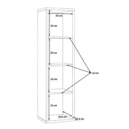 Mauro Tall Narrow Bookcase in Artisan Oak