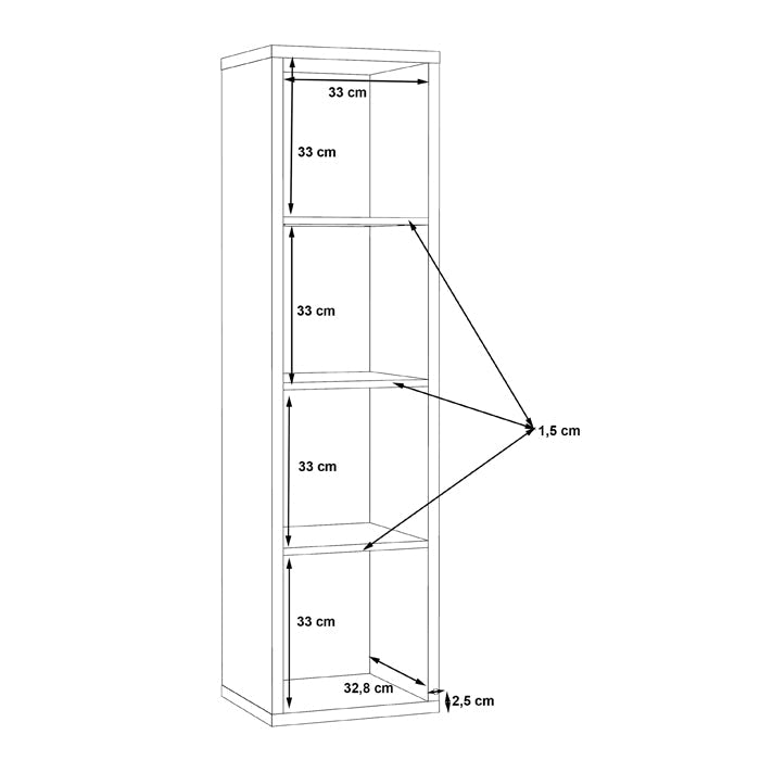 Mauro Tall Narrow Bookcase in Artisan Oak