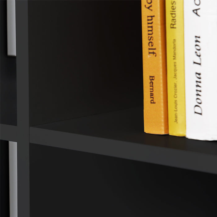 Mauro Tall Narrow Bookcase in Matt Black