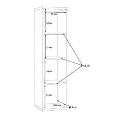 Mauro Tall Narrow Bookcase in Matt Black - Furniture One Shop