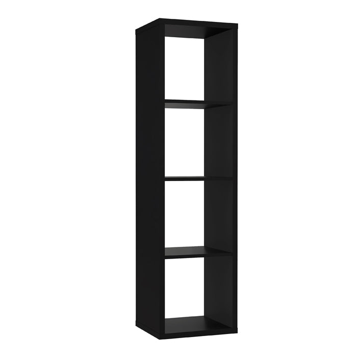 Mauro Tall Narrow Bookcase in Matt Black