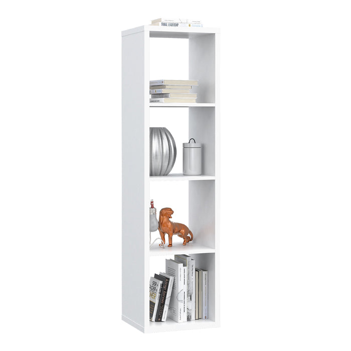 Mauro Tall Narrow Bookcase in Matt White