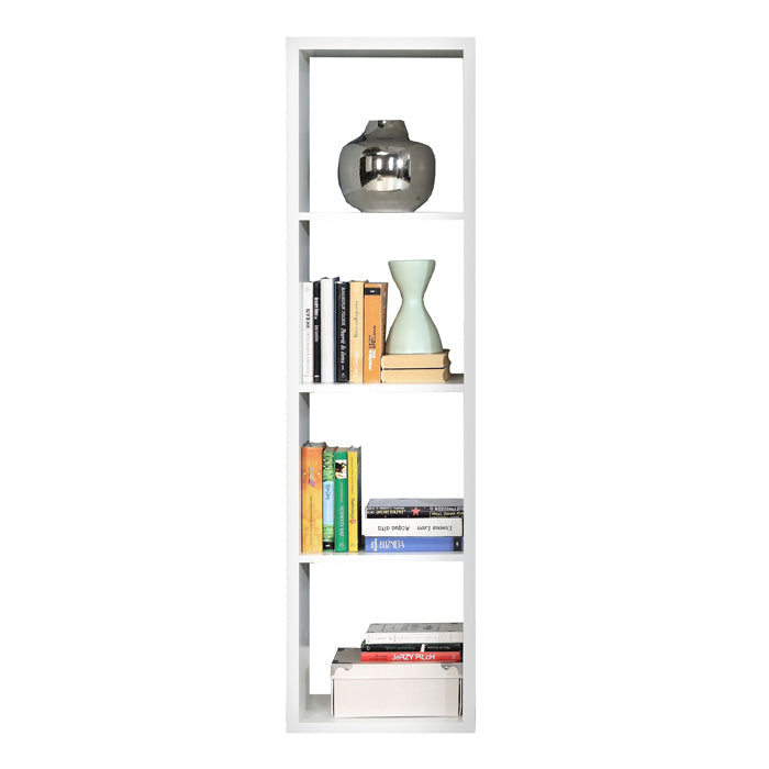 Mauro Tall Narrow Bookcase in Matt White